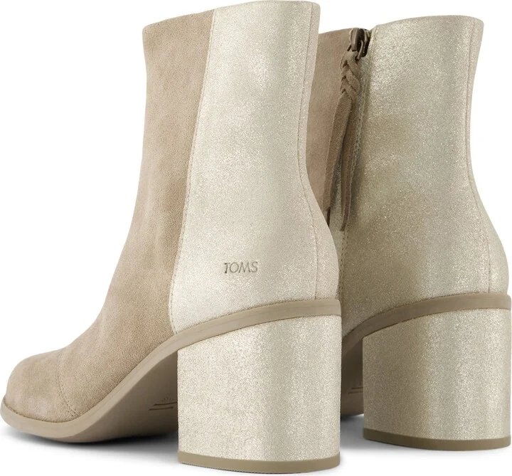 Evelyn Natural Metallic Suede Boot - Image 4