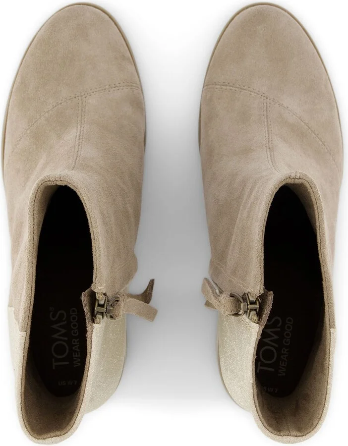 Evelyn Natural Metallic Suede Boot - Image 5