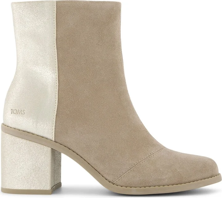Evelyn Natural Metallic Suede Boot