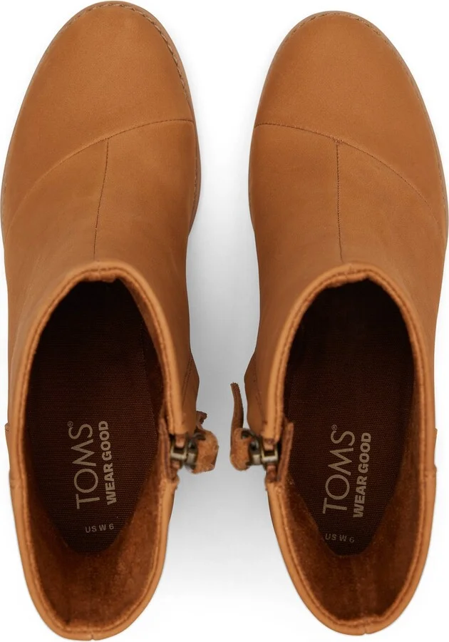 Evelyn Tan Leather Heeled Boot - Image 5