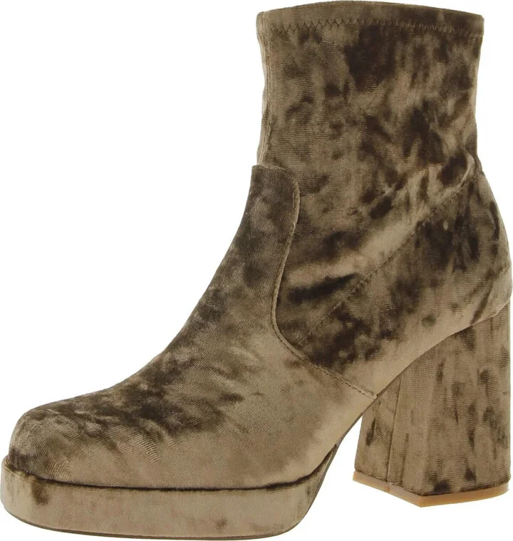 Ever Boots Women's US 9 Green Velvet Zipper Ankle Bootie ZPO3508