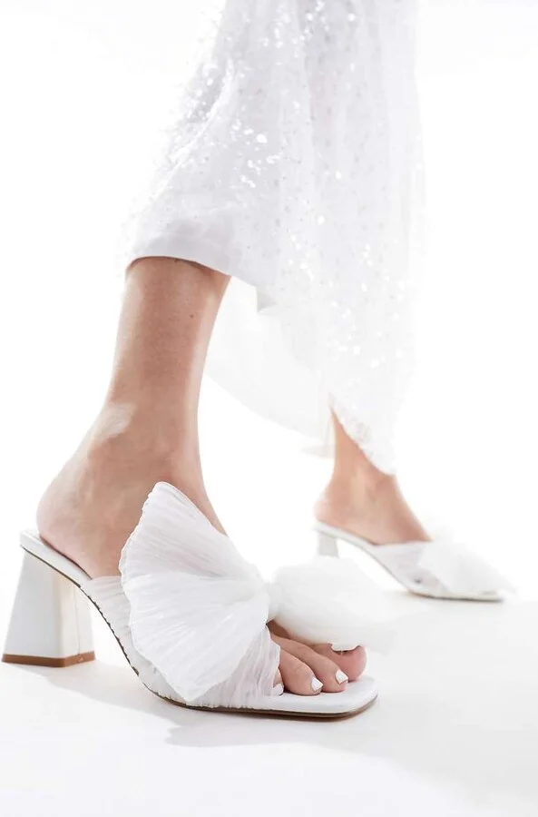 Ever New Bridal raffia bow mule in ivory