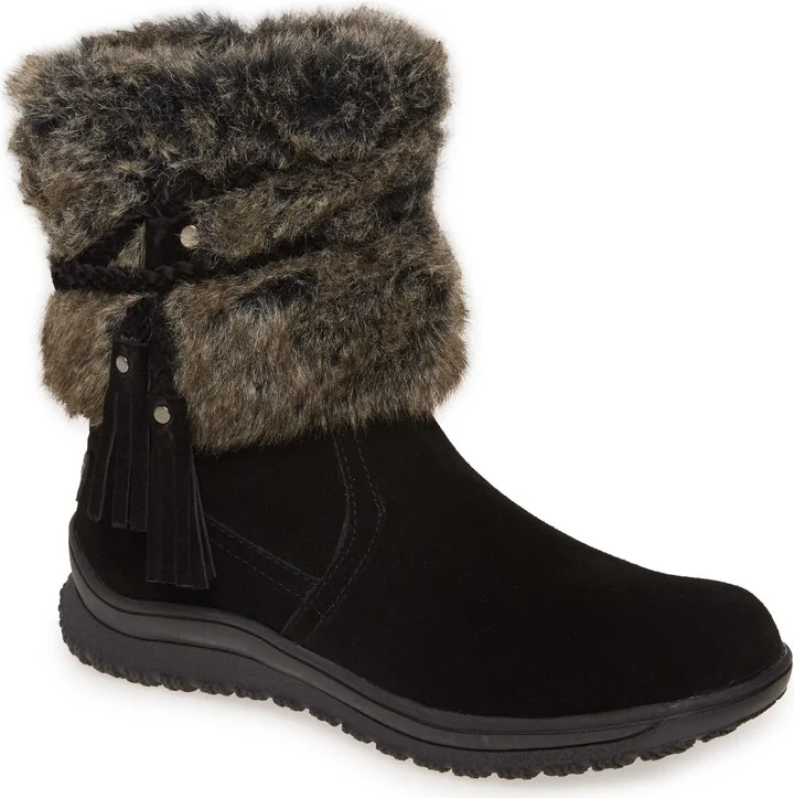 Black Suede/ Faux Fur