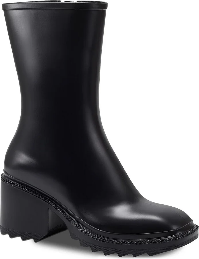 Everett Womens Faux Leather Outdoor Rain Boots