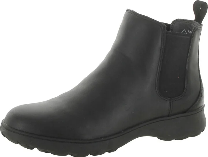 Evergreen Womens Leather Slip On Ankle Boots