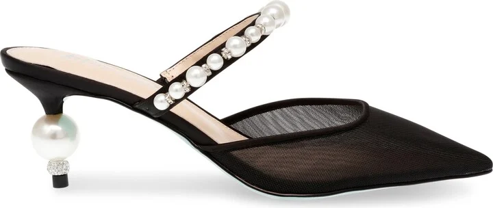 Evey Imitation Pearl Pointed Toe Mule - Image 2