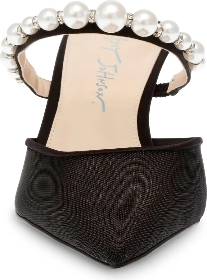Evey Imitation Pearl Pointed Toe Mule - Image 3
