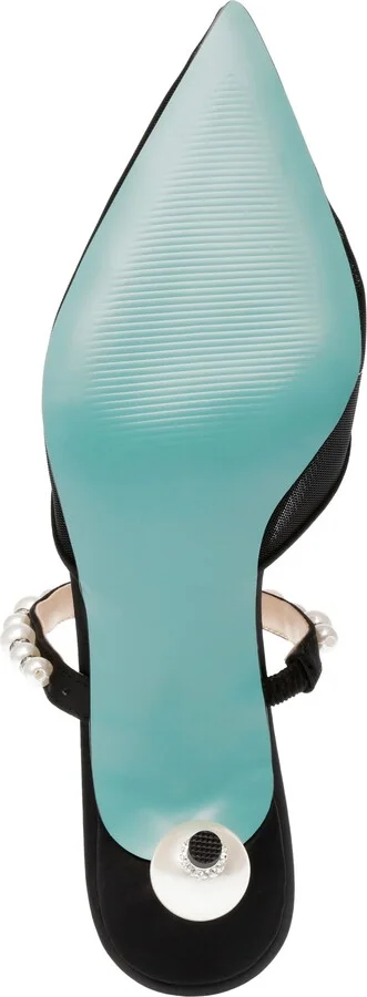 Evey Imitation Pearl Pointed Toe Mule - Image 4
