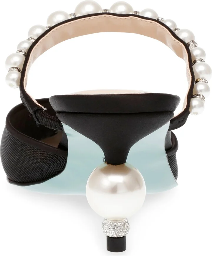 Evey Imitation Pearl Pointed Toe Mule - Image 5
