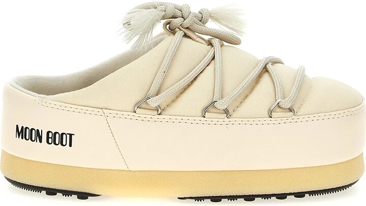 Evx Mule Nylon Flat Shoes White