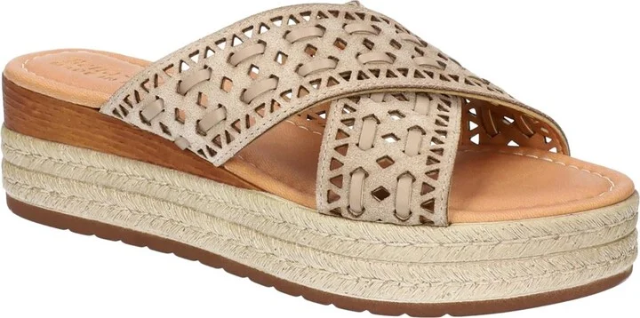 EXA-ITALY Womens Leather Open Toe Platform Sandals