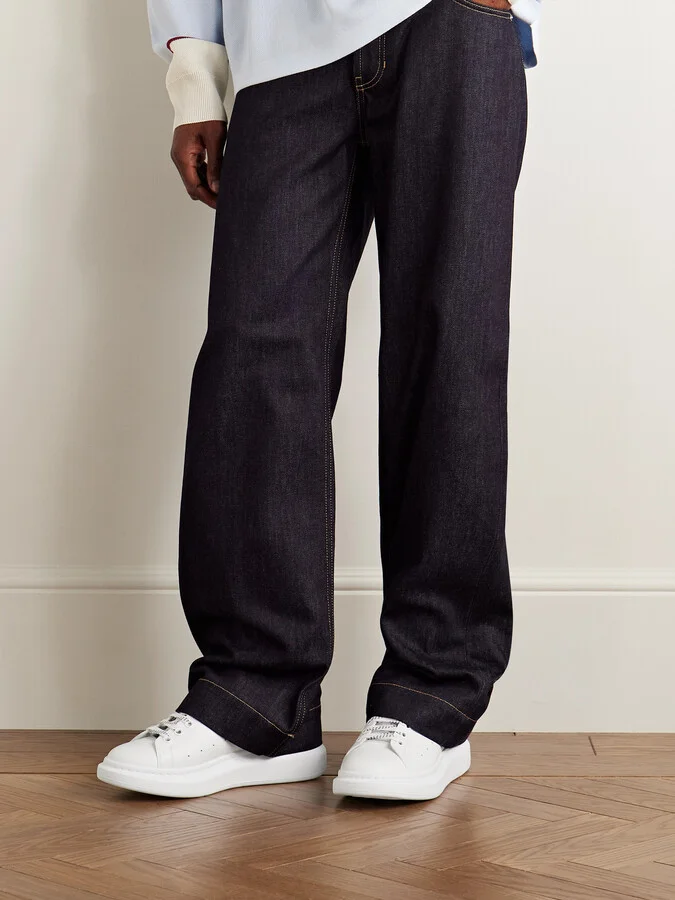 Exaggerated-Sole Leather Sneakers - Image 2