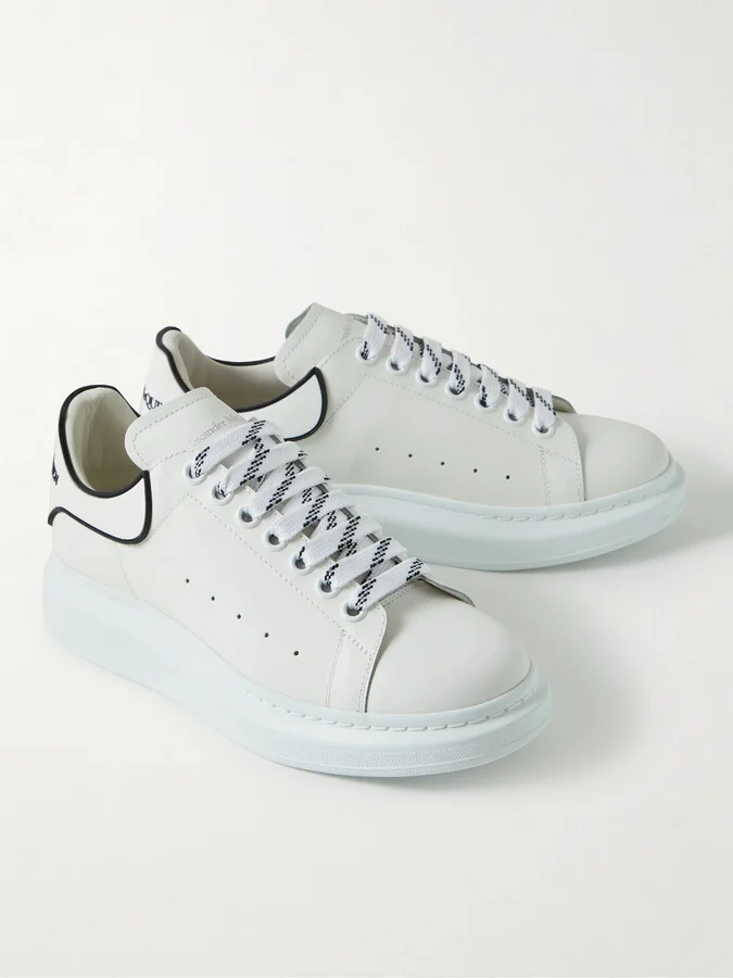 Exaggerated-Sole Rubber-Trimmed Leather Sneakers - Image 2
