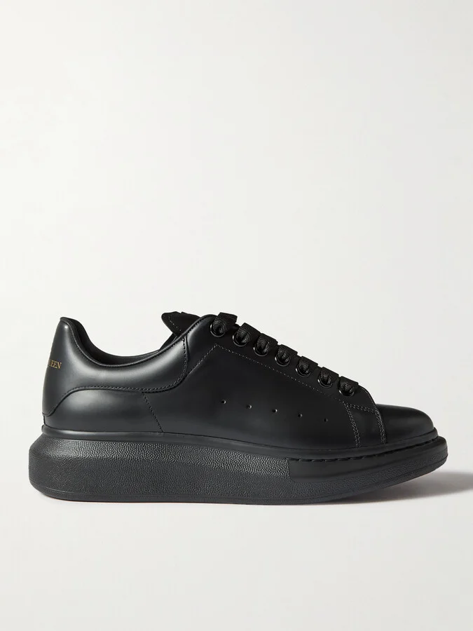 Exaggerated-Sole Studded Leather Sneakers