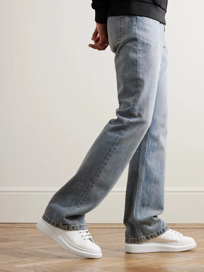 Exaggerated-Sole Suede-Trimmed Leather Sneakers - Image 2
