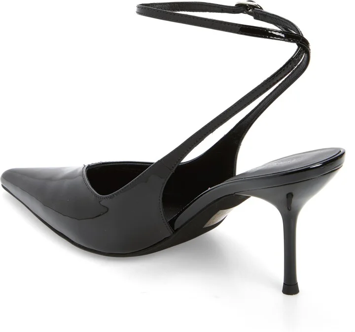 Executive Ankle Strap Pointed Toe Slingback Pump - Image 2