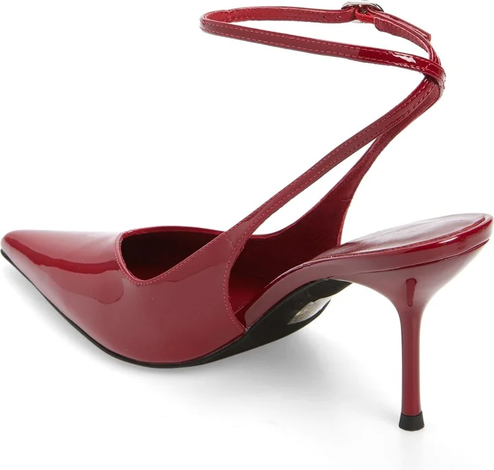 Executive Ankle Strap Pointed Toe Slingback Pump - Image 8
