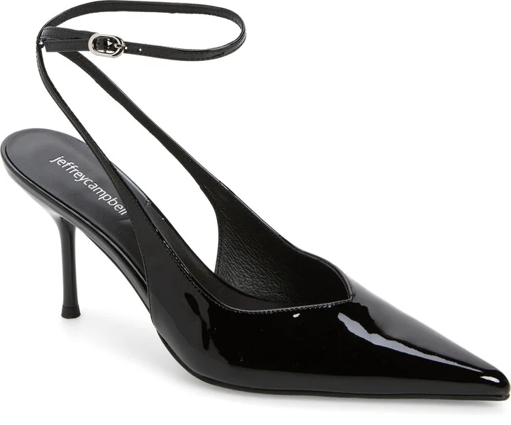 Executive Ankle Strap Pointed Toe Slingback Pump