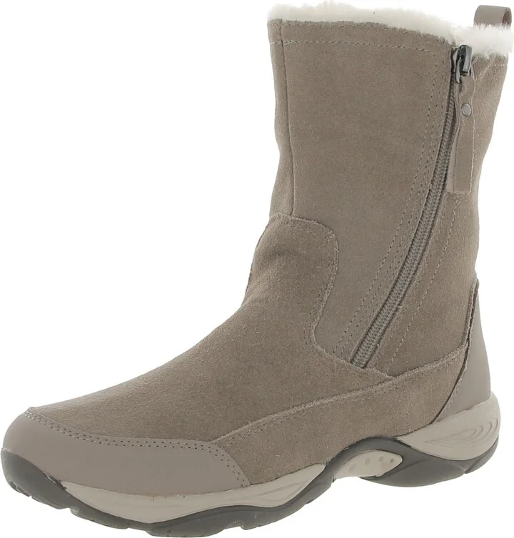 Exparunn Womens Suede Faux Fur Winter & Snow Boots