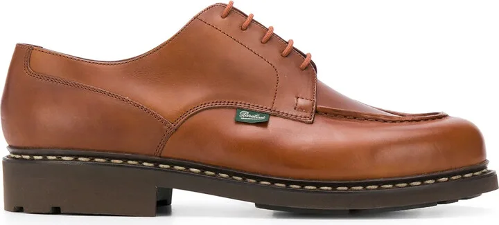 Exposed-Stitched Leather Shoes