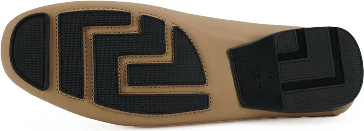 Exquisite Medusa Gold-Tone Leather Men's Loafers - Image 6
