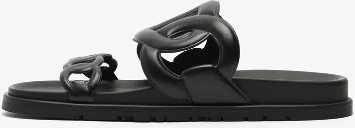 Extra Sandals in Black Calfskin - Image 3