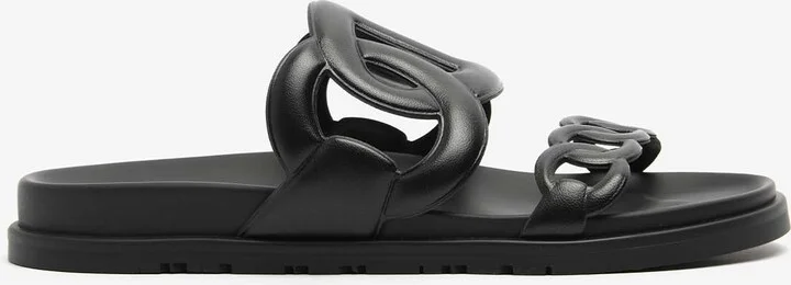 Extra Sandals in Black Calfskin