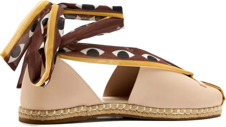 Eye-Print Lace-Up Flat Espadrilles - Image 2