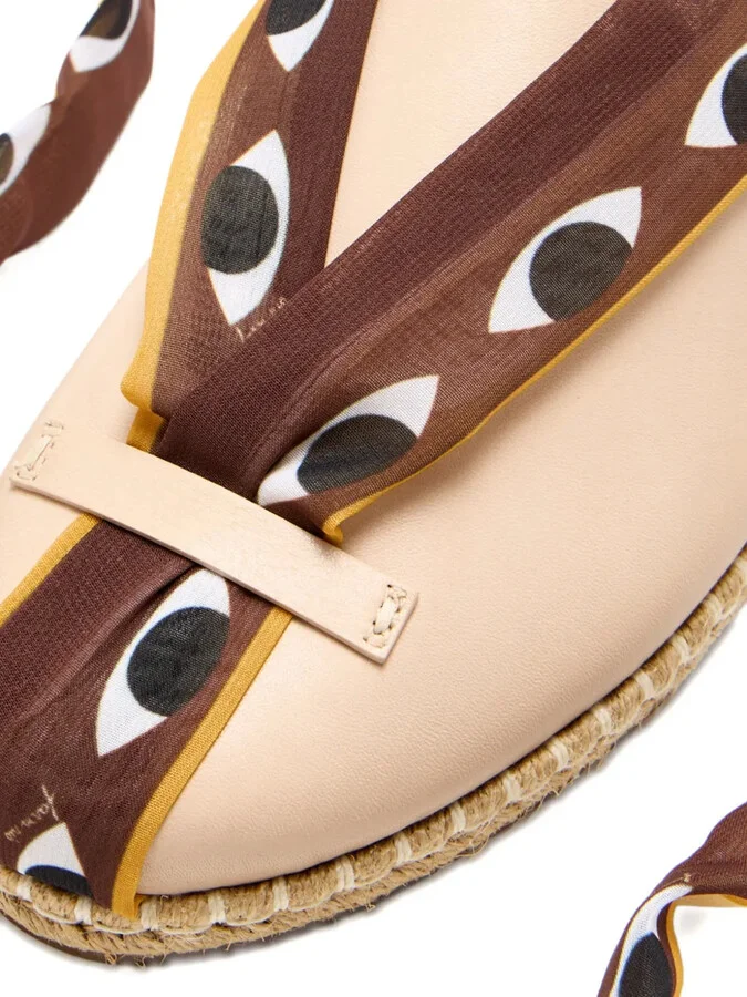 Eye-Print Lace-Up Flat Espadrilles - Image 3