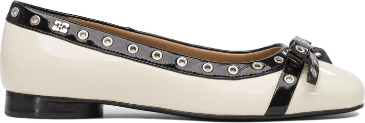 Eyelet Bow Ballet Flats Ballerinas