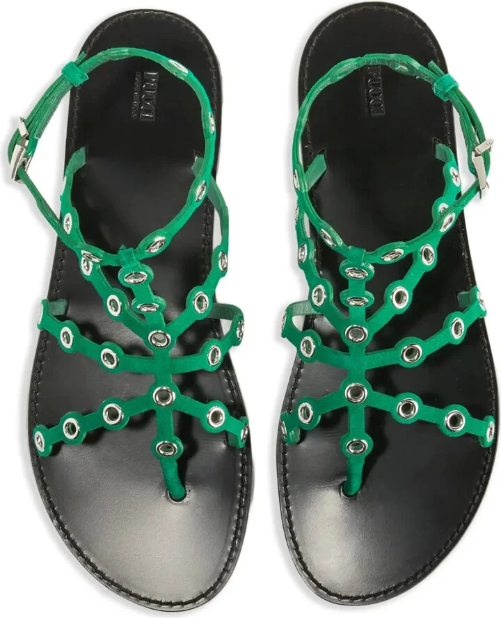 Eyelet-Detail Flat Sandals - Image 3