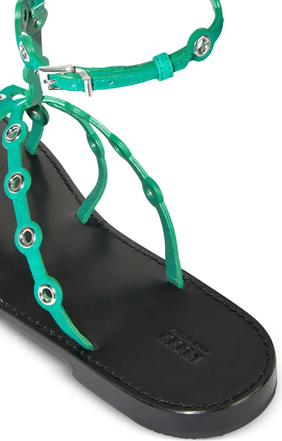 Eyelet-Detail Flat Sandals - Image 5