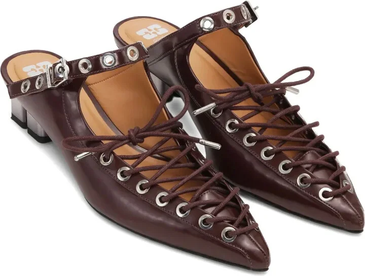 Eyelet-Detail Mules - Image 2
