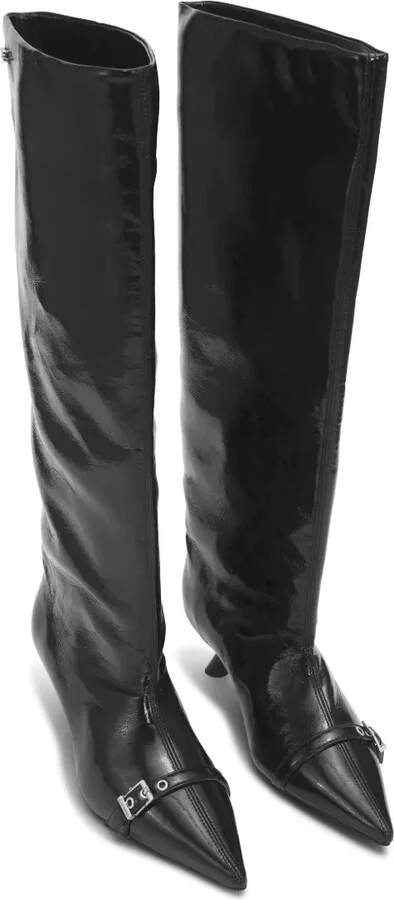 Eyelet-Detail Slouchy Knee-High Boots - Image 2