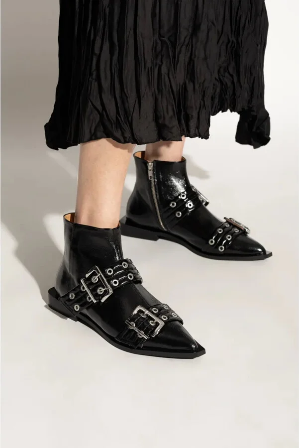 Eyelet-Detailing Biker Boots - Image 2