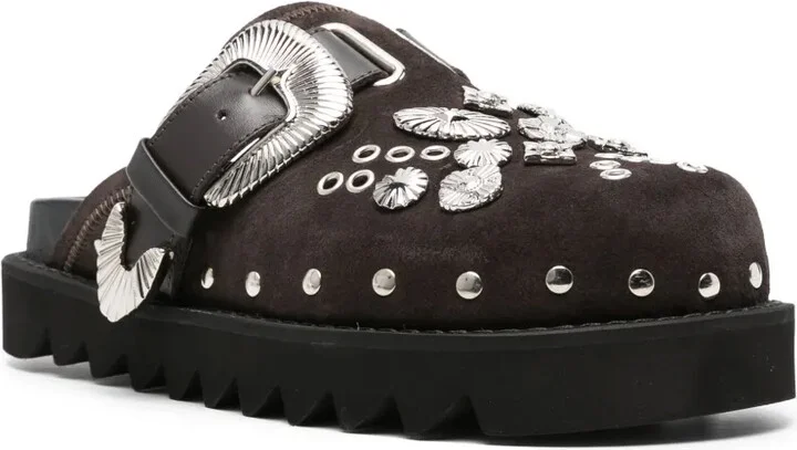 Eyelet-Detailing Leather Mules - Image 2