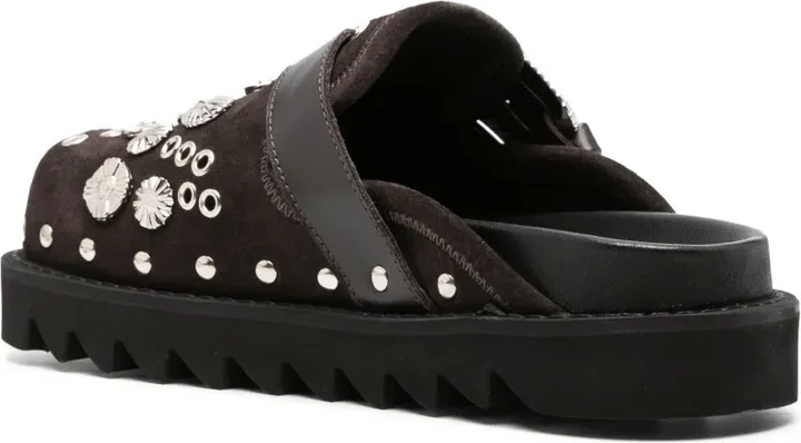 Eyelet-Detailing Leather Mules - Image 3