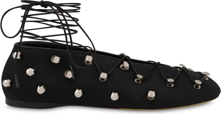 Eyelet-Embellished Ballerina Shoes