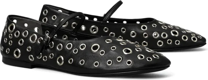 Eyelet-Embellished Ballet Flats - Image 2