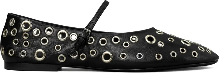 Eyelet-Embellished Ballet Flats