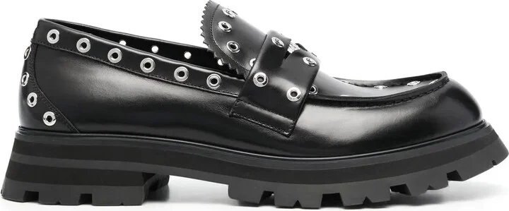 Eyelet-Embellished Chunky Loafers