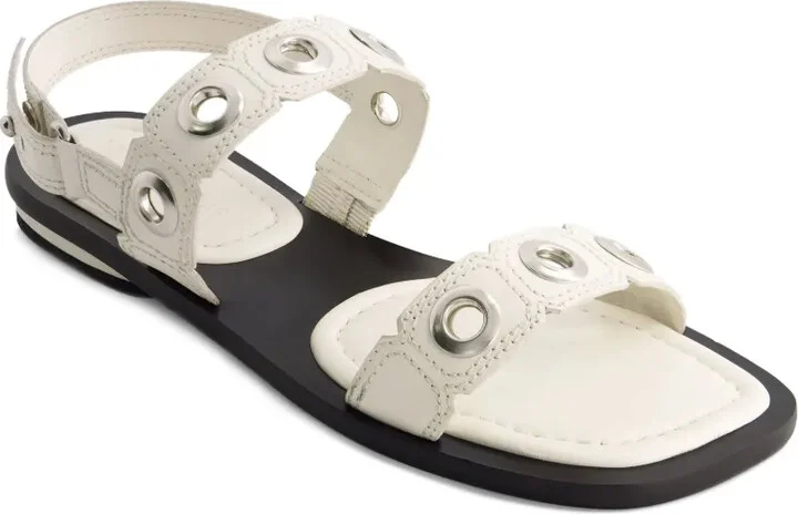 Eyelet-Embellished Flat Sandals - Image 2