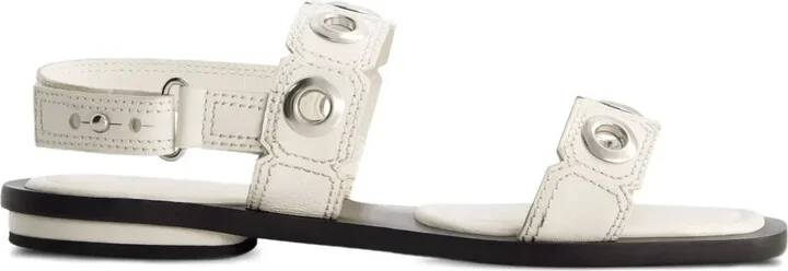 Eyelet-Embellished Flat Sandals