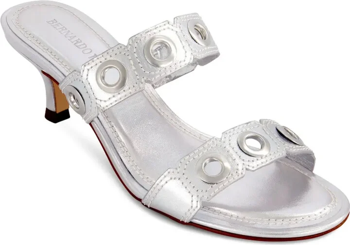 Eyelet-Embellished Heeled Sandals - Image 2