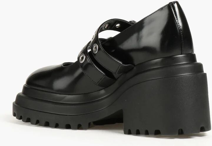 Eyelet-embellished leather Mary Jane pumps - Image 3