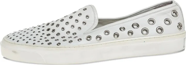 Eyelet-Embellished Slip-On Sneakers