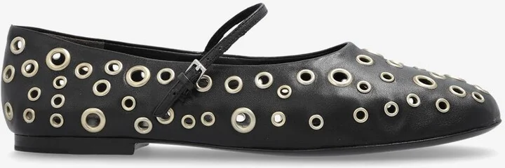 Eyelet Mary Jane Ballet Flats