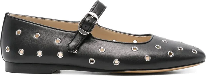 Eyelet-Studded Ballet Flats