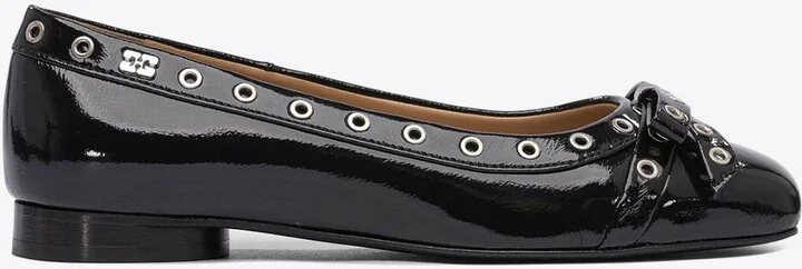 Eyelets Bow Ballet Flats