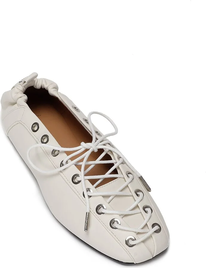 Eyelets Lace Up Ballerina - Image 2